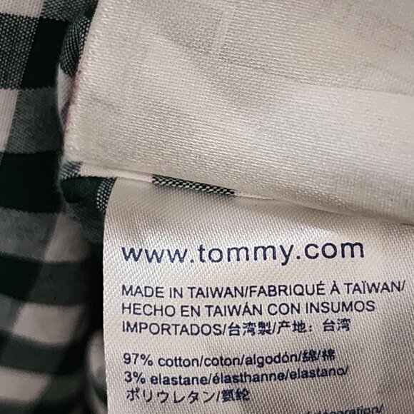 Tommy Hilfiger Green Gingham Checks Cotton Stretch Button Front Shirt - Picture 5 of 5